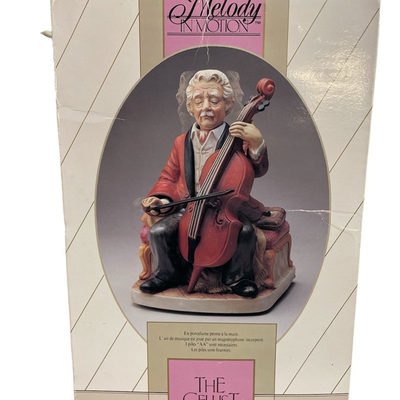 Vintage 70s Melody in Motion The Cellest Animated Porcelain Figure - Picture 9 of 11